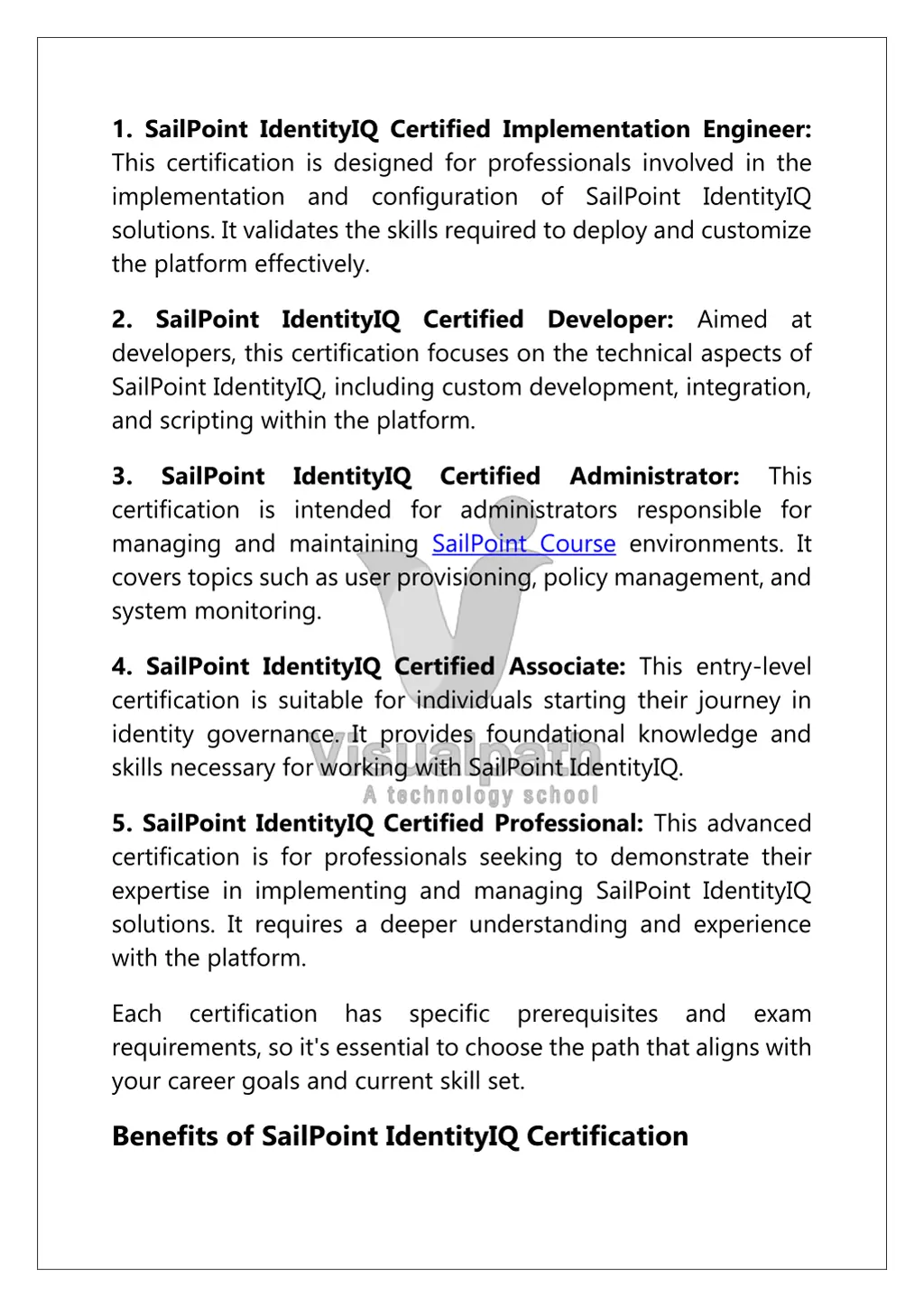 1 sailpoint identityiq certified implementation