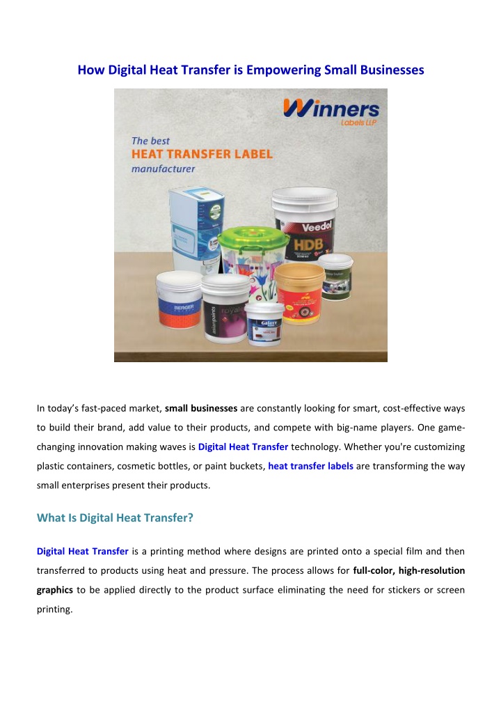 how digital heat transfer is empowering small