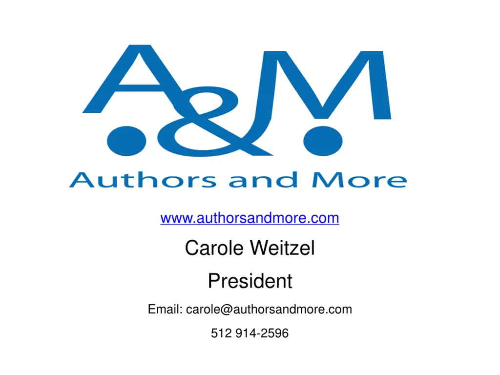 www authorsandmore com carole weitzel president 1