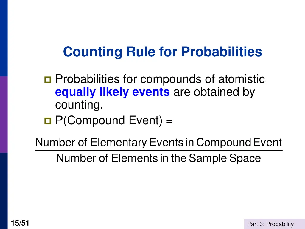 counting rule for probabilities