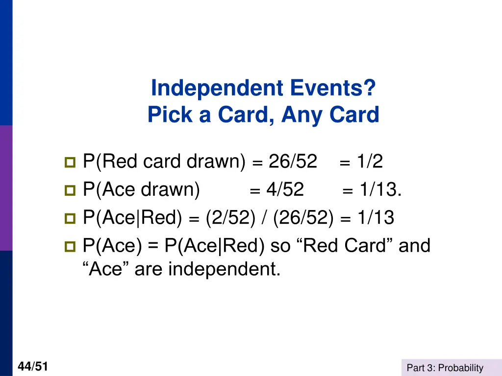 independent events pick a card any card