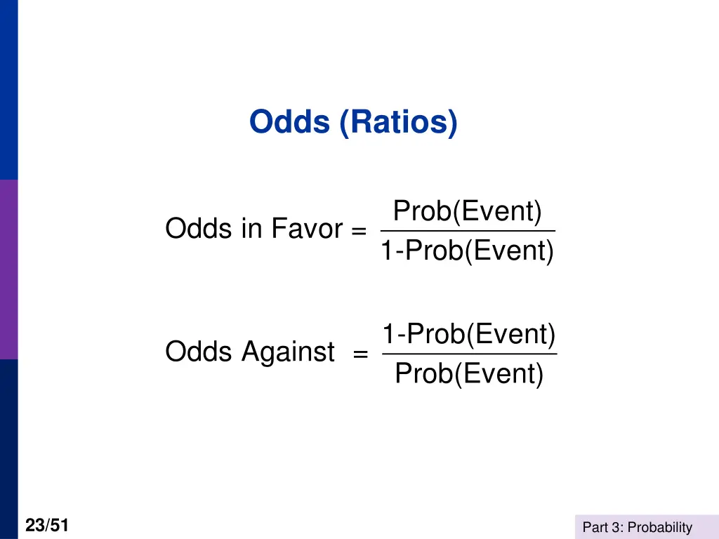 odds ratios