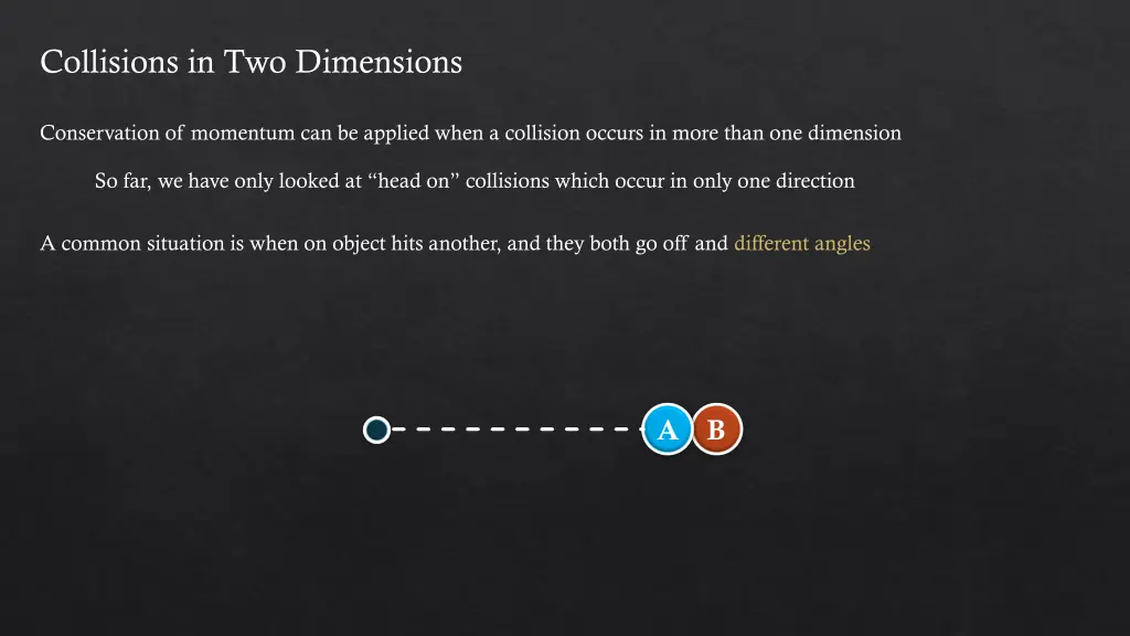 collisions in two dimensions 1