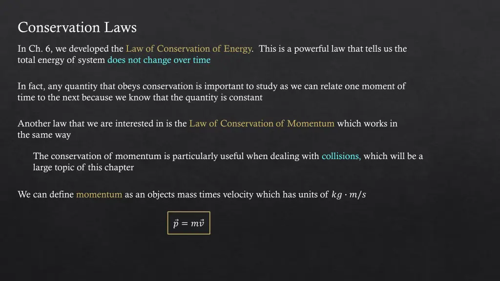 conservation laws