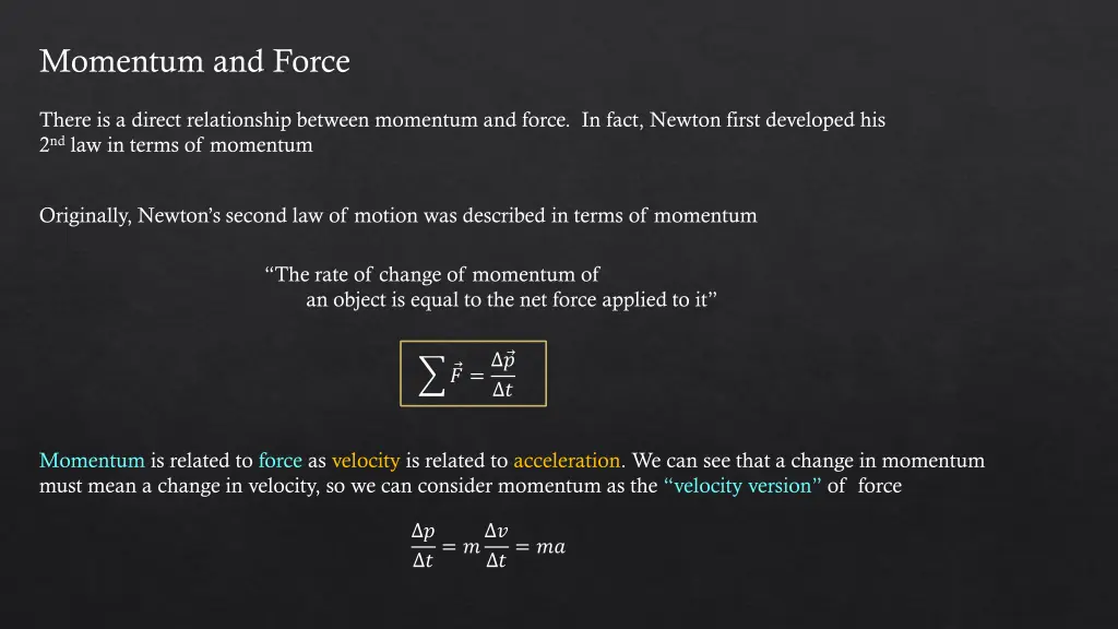 momentum and force