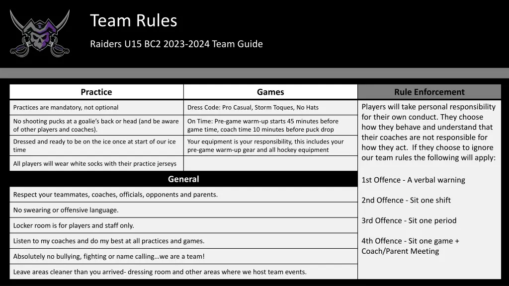 team rules