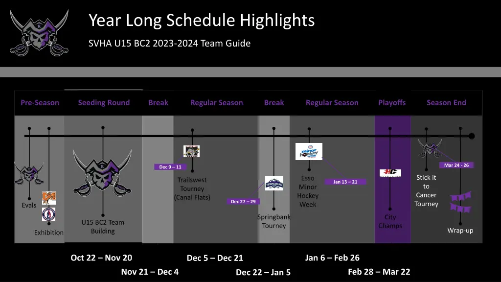 year long schedule highlights