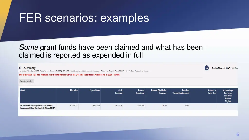 fer scenarios examples 1