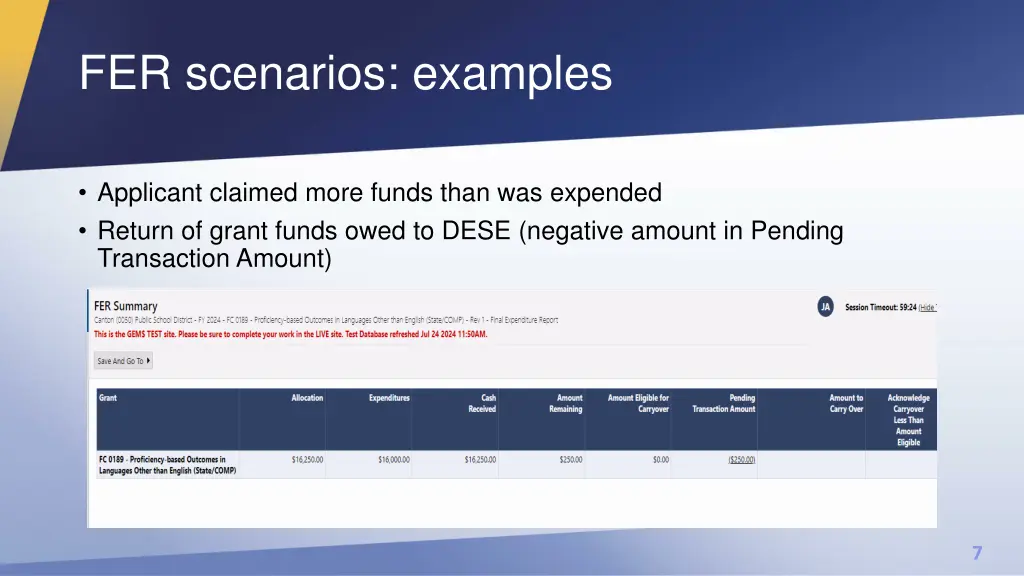 fer scenarios examples 2