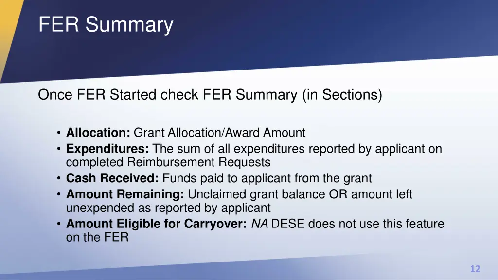 fer summary
