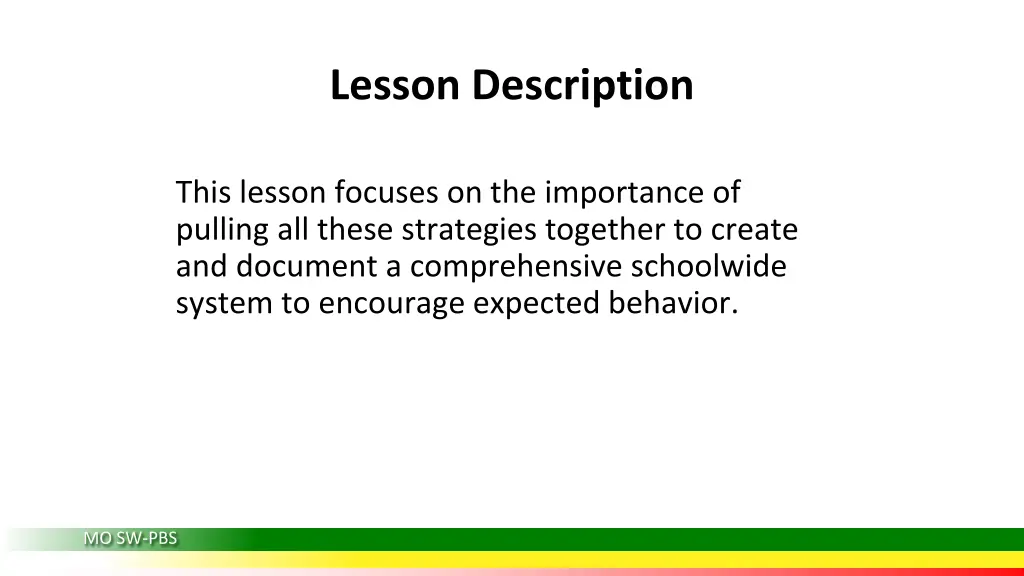 lesson description