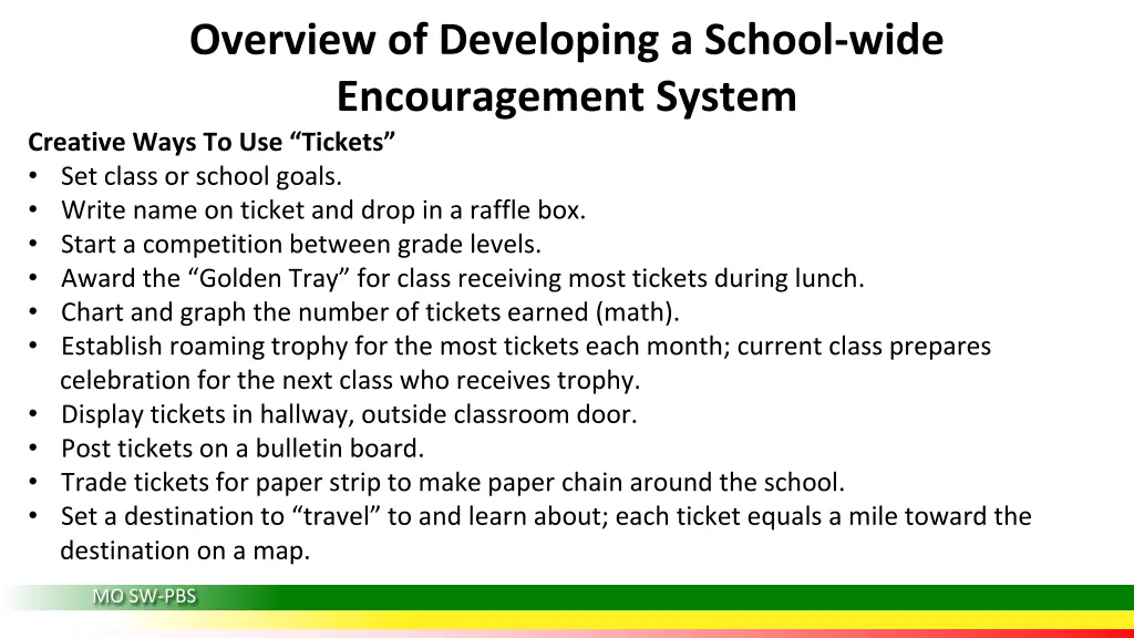 overview of developing a school wide