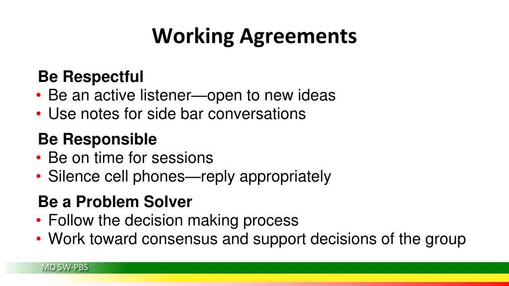 working agreements