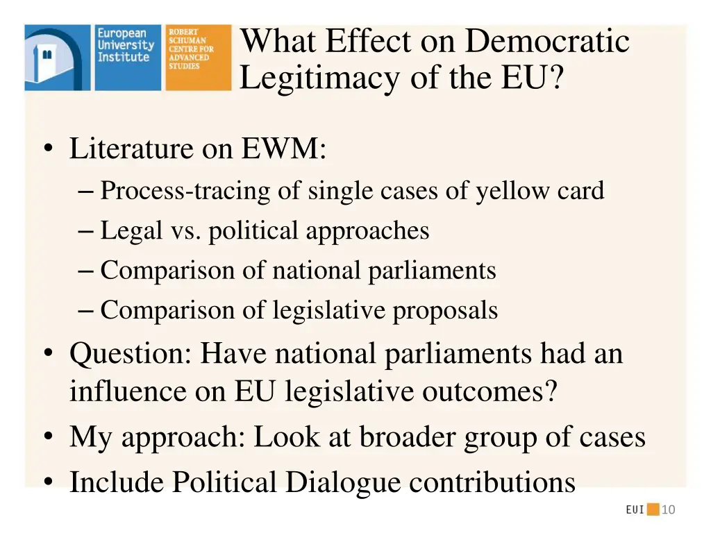 what effect on democratic legitimacy of the eu