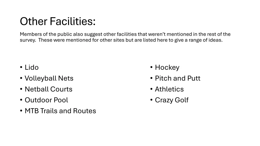 other facilities members of the public also