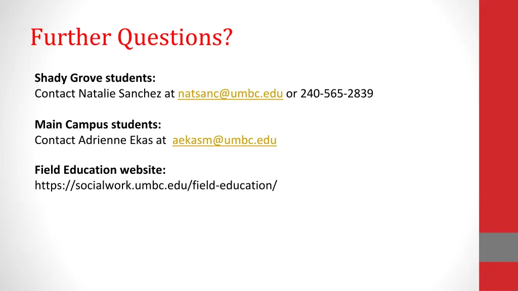 further questions