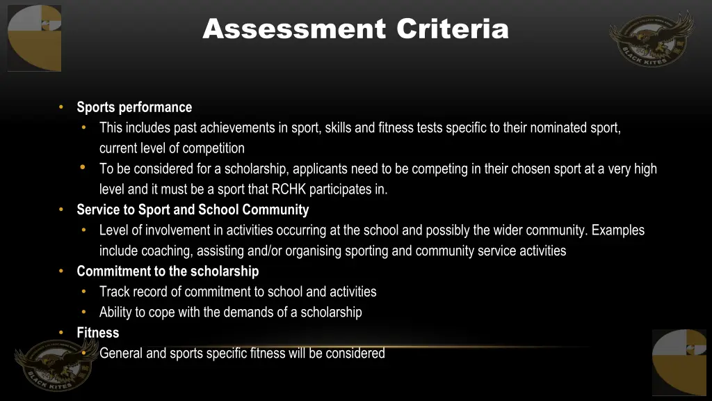 assessment criteria