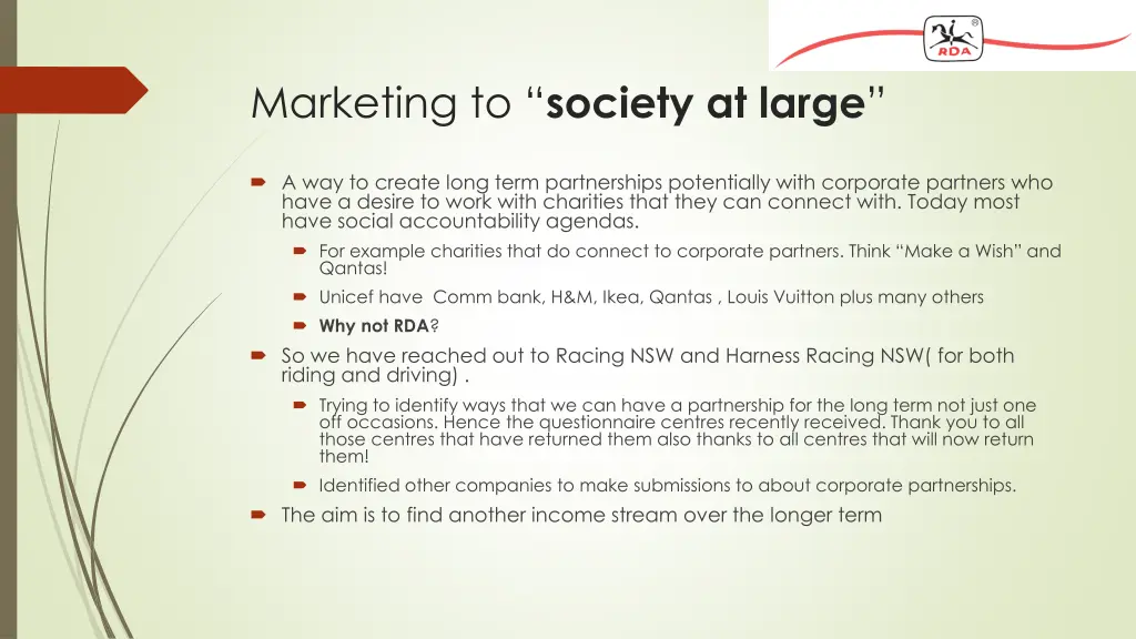 marketing to society at large