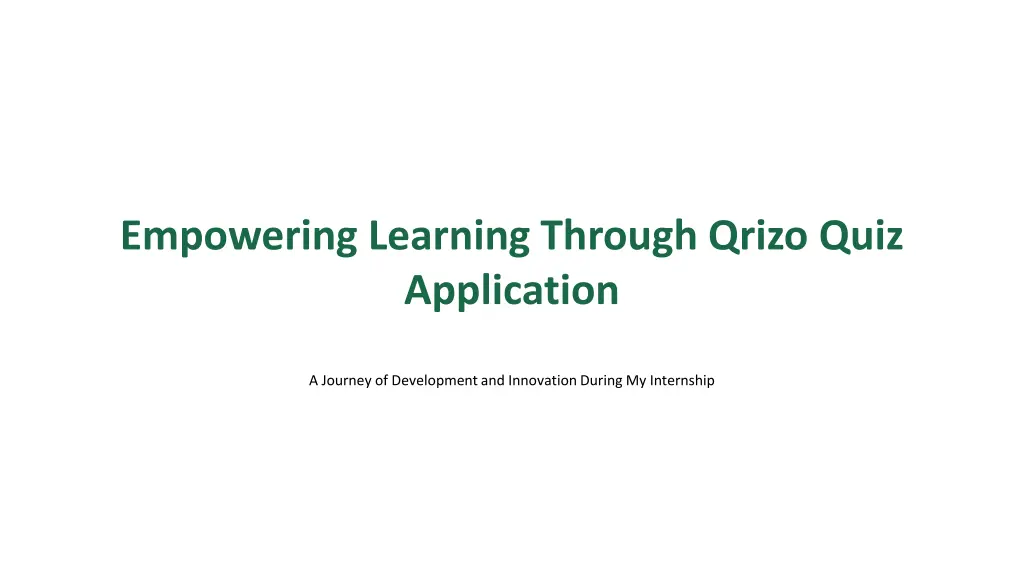 empowering learning through qrizo quiz application