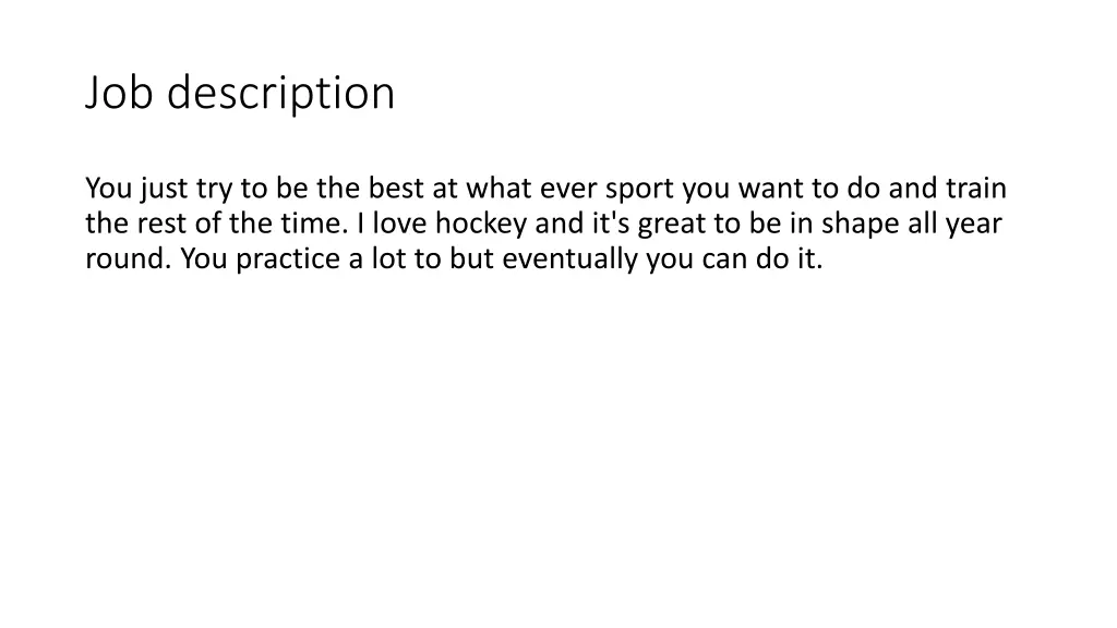 job description