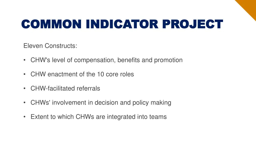 common indicator project common indicator project