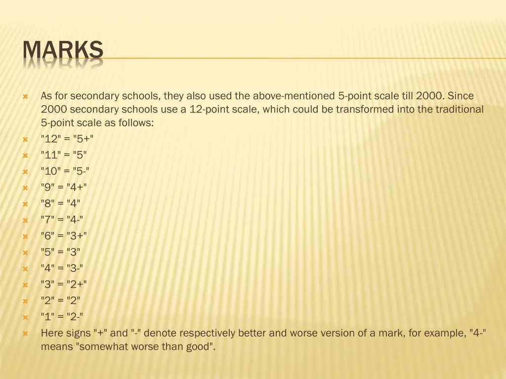 marks