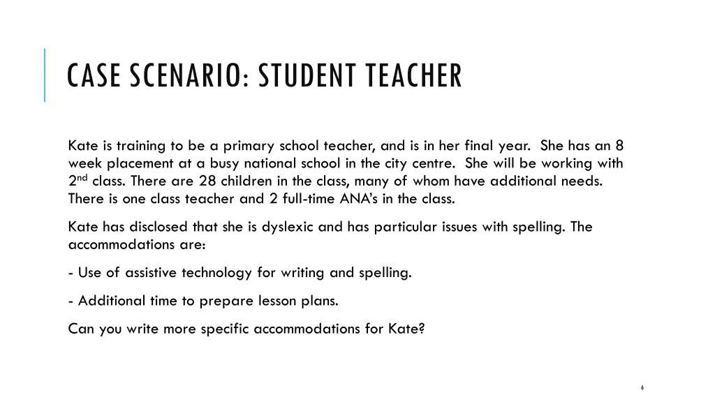 case scenario student teacher