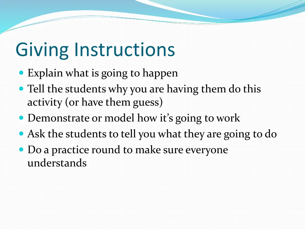 giving instructions 2