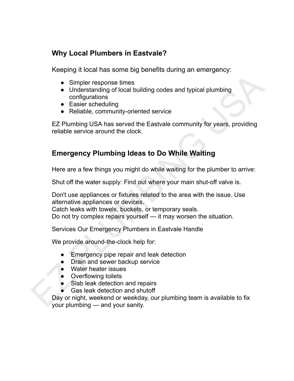 why local plumbers in eastvale