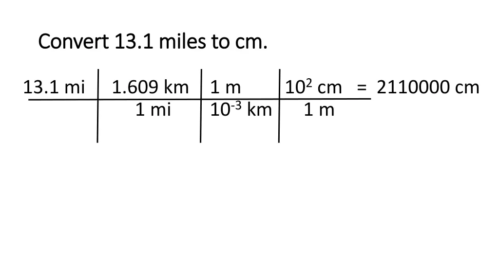 convert 13 1 miles to cm convert 13 1 miles to cm