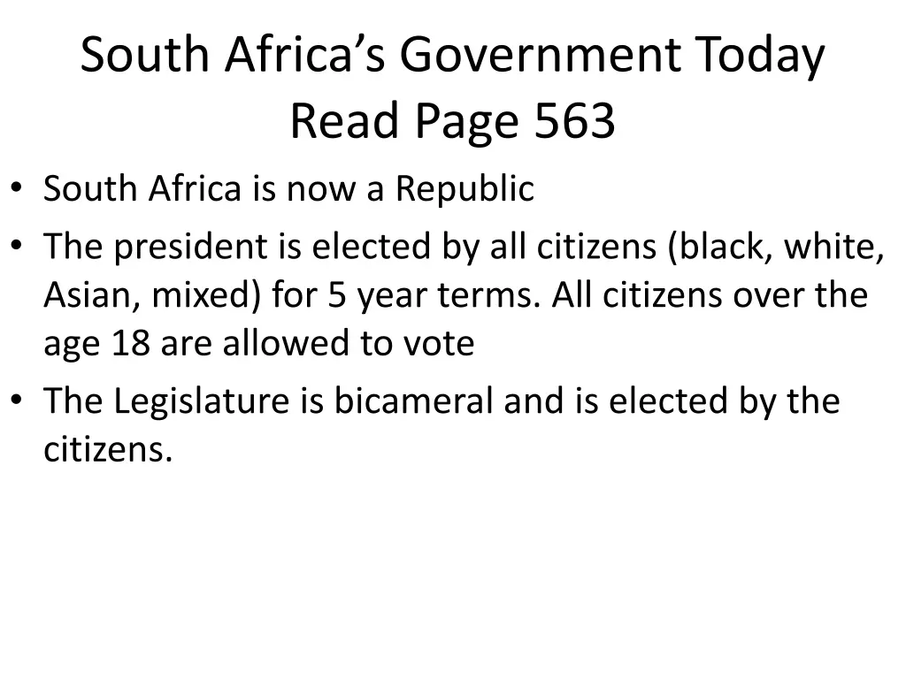south africa s government today read page