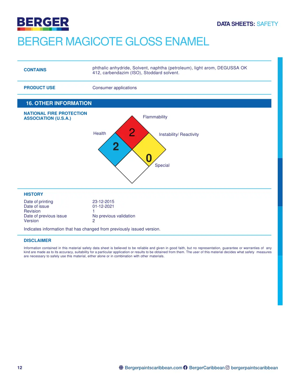 da tasheets safety 9