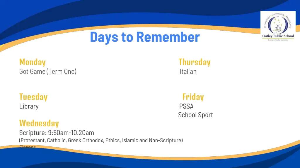 days to remember