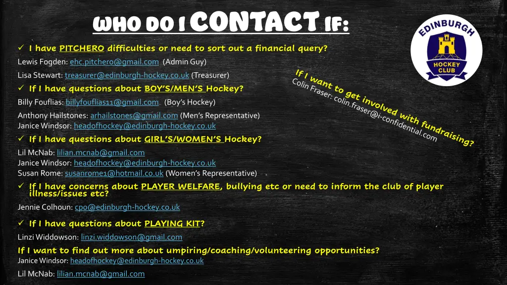 who do i contact if i have pitchero difficulties