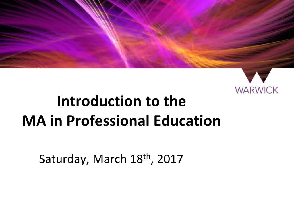 introduction to the ma in professional education