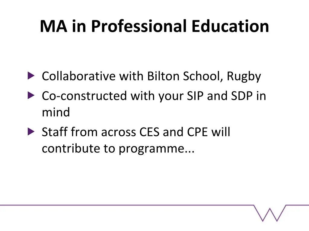 ma in professional education