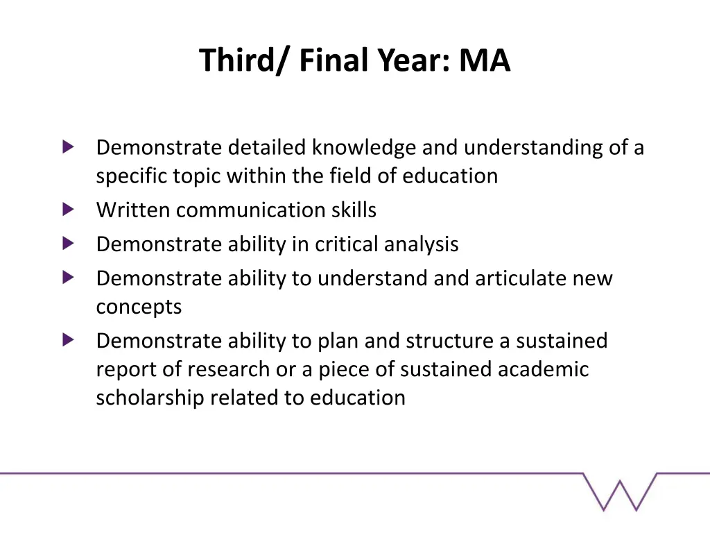 third final year ma 2