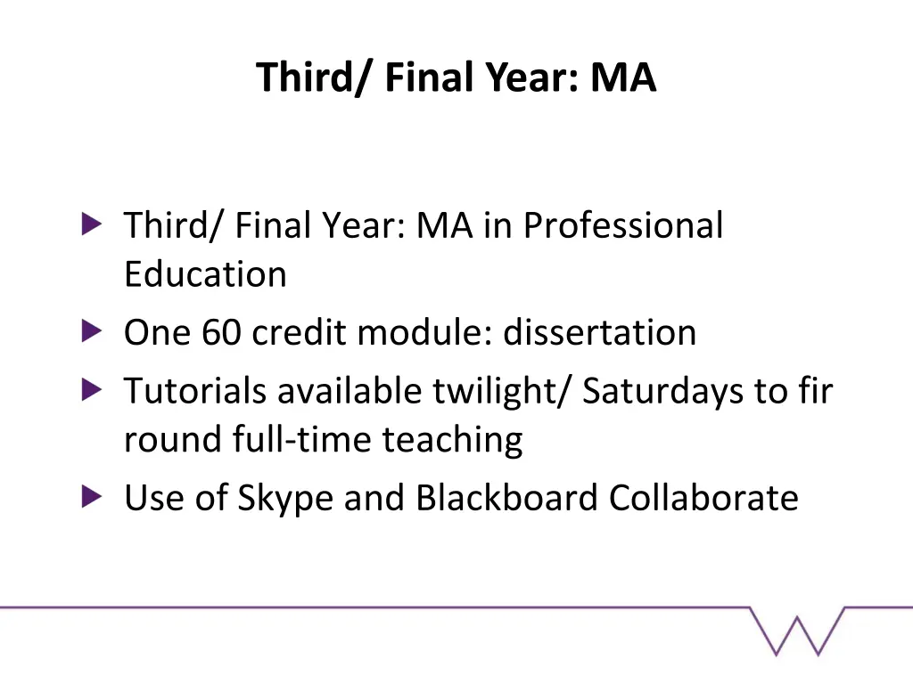 third final year ma
