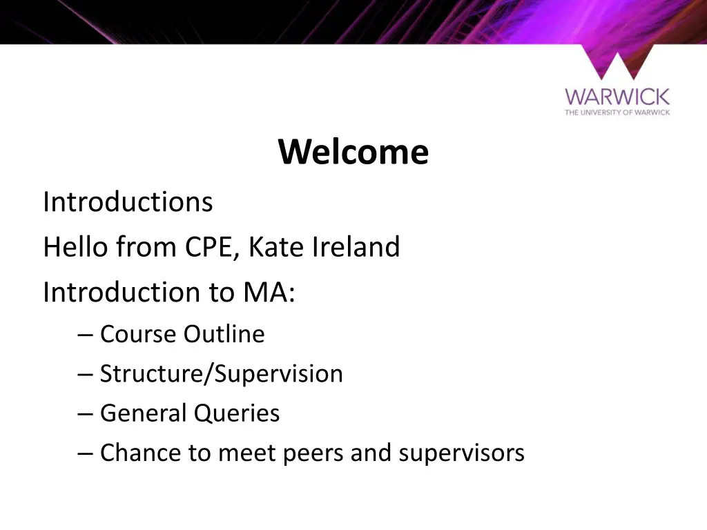 welcome