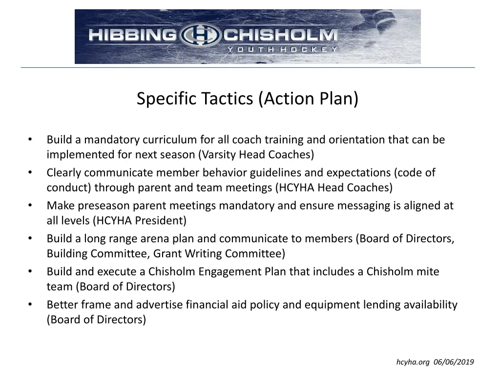 specific tactics action plan