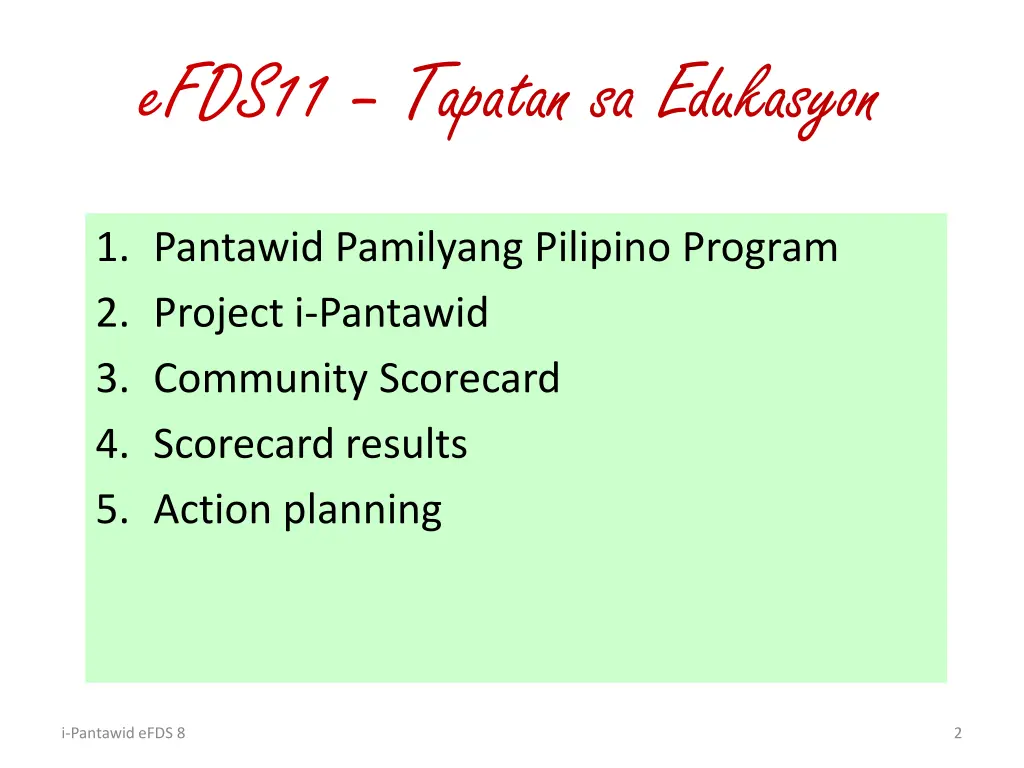 efds11 tapatan sa edukasyon