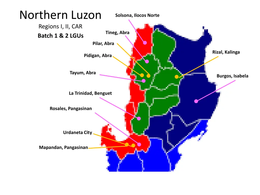 northern luzon regions i ii car batch 1 2 lgus