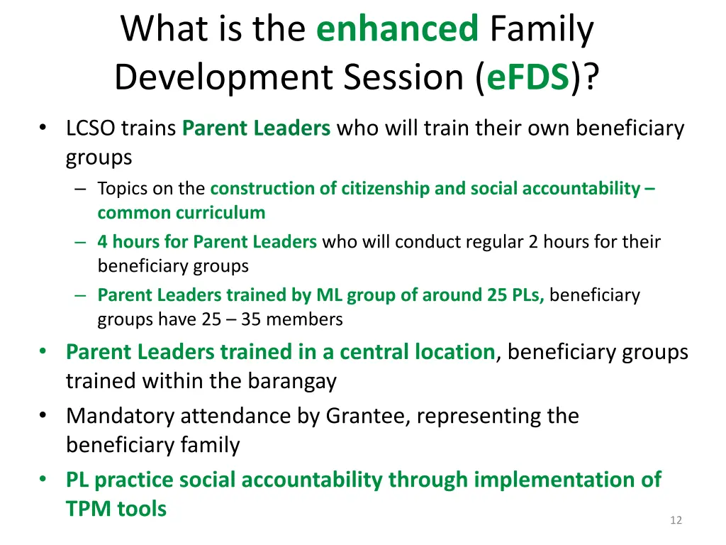 what is the enhanced family development session