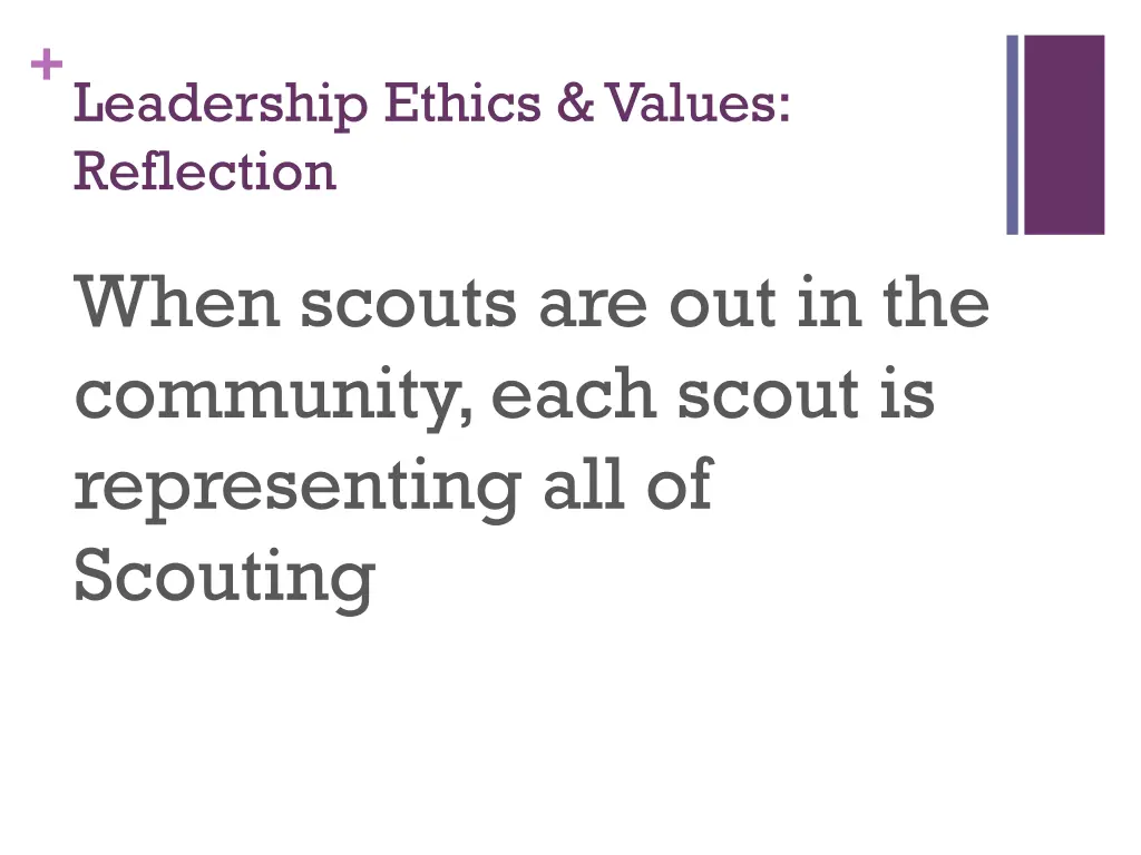 leadership ethics values reflection 2