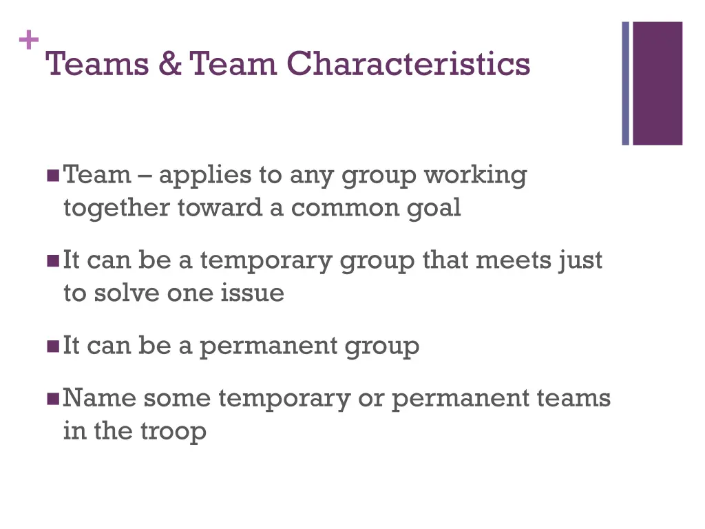 teams team characteristics 1
