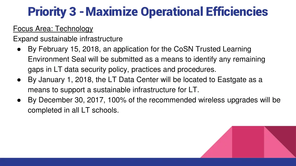 priority 3 maximize operational efficiencies 2