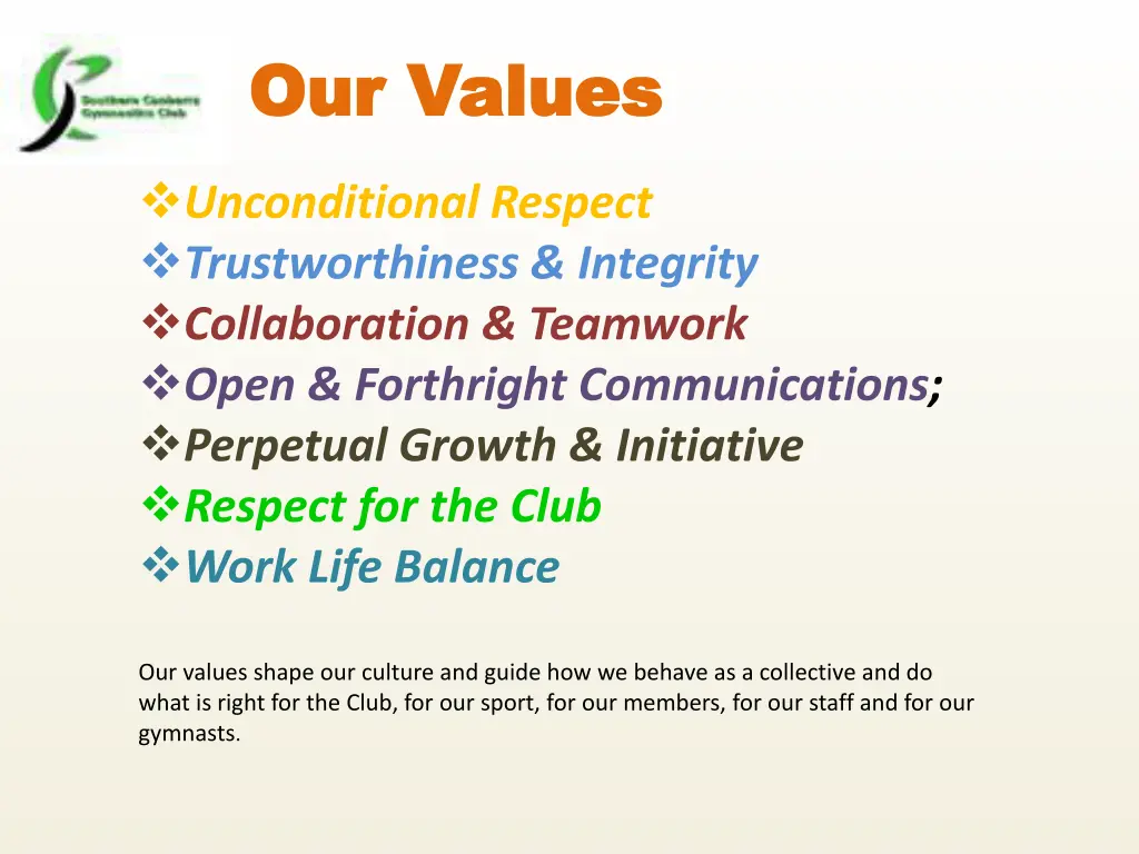 our values our values