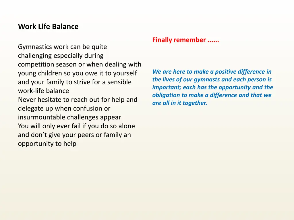 work life balance