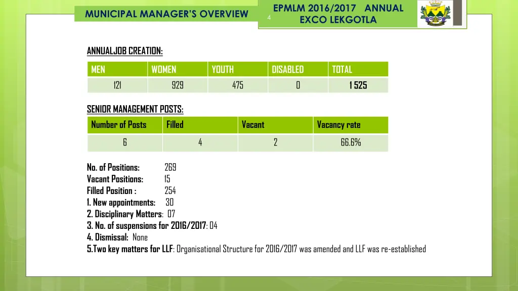 epmlm 2016 2017 annual exco lekgotla