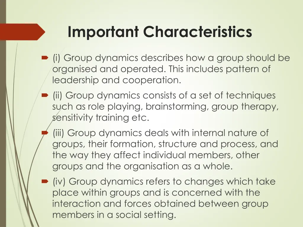 important characteristics
